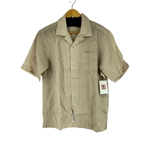 フェアファクス FAIRFAX リネン100% オープンカラー S/S シャツ メンズ import:L