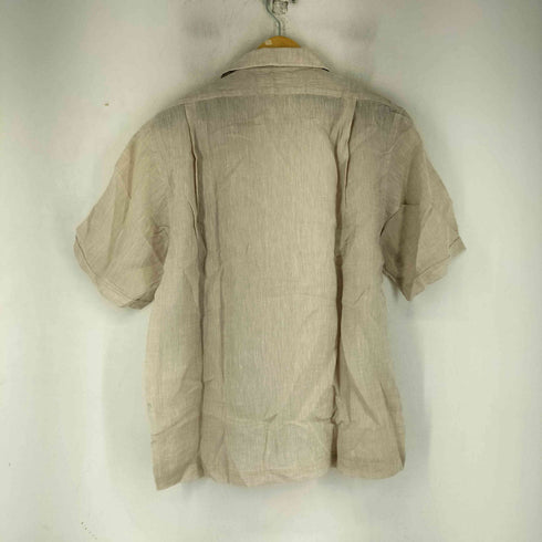 フェアファクス FAIRFAX リネン100% オープンカラー S/S シャツ メンズ import:L