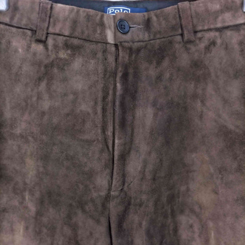ポロバイラルフローレン Polo by RALPH LAUREN 90s GENUINE LEATHER コインポケット レザー スウェードパンツ メンズ 35/34