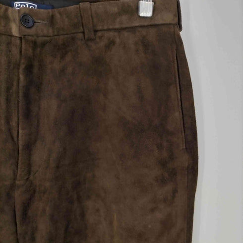 ポロバイラルフローレン Polo by RALPH LAUREN 90s GENUINE LEATHER コインポケット レザー スウェードパンツ メンズ 35/34