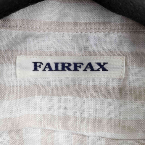 フェアファクス FAIRFAX リネン100% ストライプ オープンカラー S/S シャツ メンズ import:L