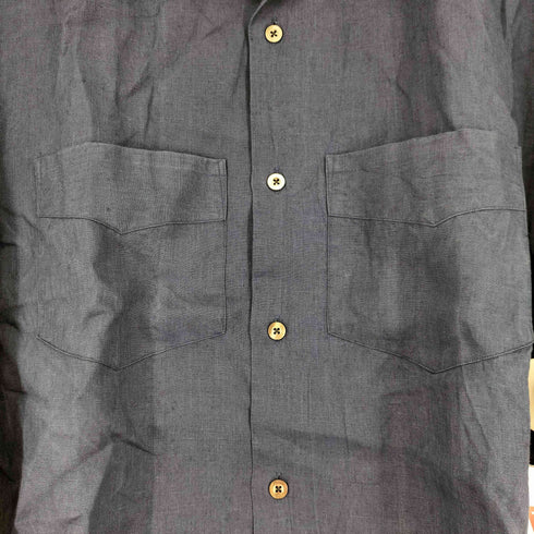 フェアファクス FAIRFAX shufiy リネン100% オープンカラー L/S シャツ メンズ import:L