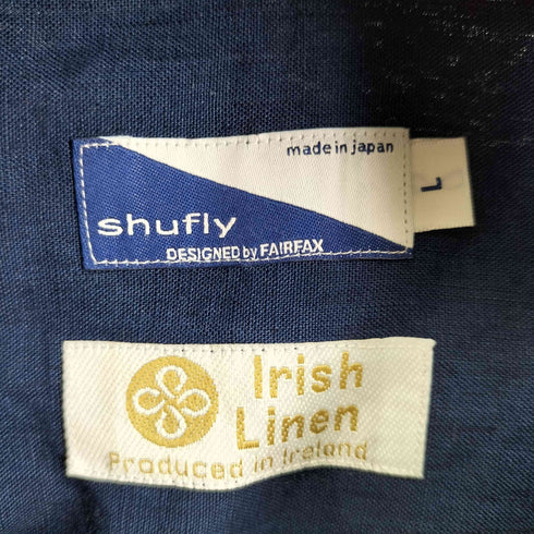 フェアファクス FAIRFAX shufiy リネン100% オープンカラー L/S シャツ メンズ import:L