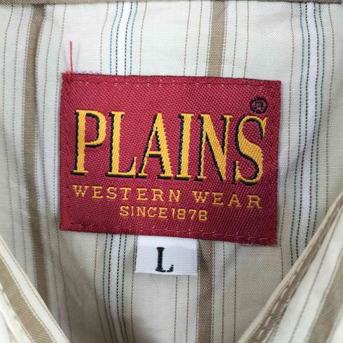 プレインズ PLAINS 90S ストライプ ウエスタンシャツ メンズ import:L