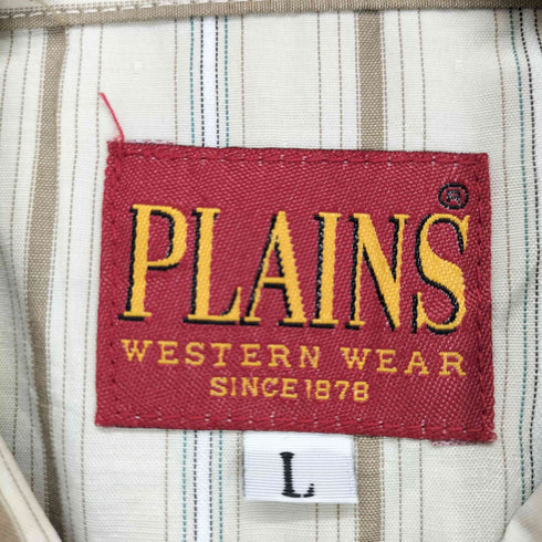 プレインズ PLAINS 90S ストライプ ウエスタンシャツ メンズ import:L