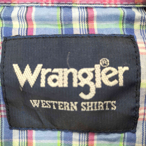 ラングラー Wrangler チェック柄 半袖 ウエスタンシャツ メンズ import:L