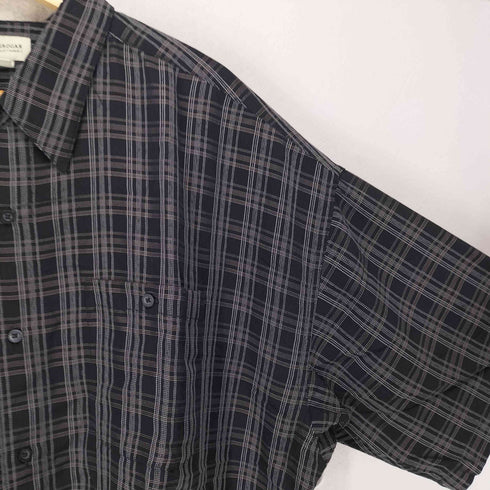 ハガークロージング HAGGAR チェック柄 半袖 ポケットシャツ メンズ 3X