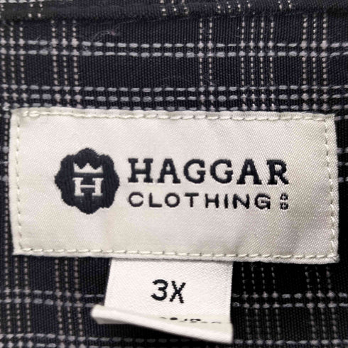 ハガークロージング HAGGAR チェック柄 半袖 ポケットシャツ メンズ 3X