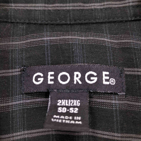 ジョージ GEORGE チェック柄 半袖 ポケットシャツ メンズ 2XL