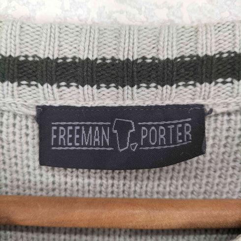FREEMAN PORTER フロントワッペン刺繍ラグランニット メンズ M
