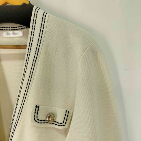 ドゥクラッセ DoCLASSE ミラノリブ・配色ステッチジャケット レディース JPN:XL
