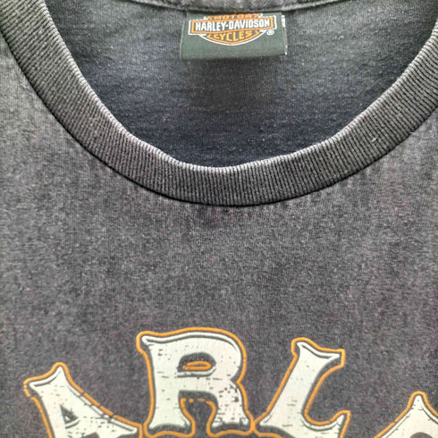 ハーレーダビッドソン HARLEY-DAVIDSON メキシコ製 コピーライト 2019 両面プリント スカル クルーネック S/S Tシャツ メンズ import:XL