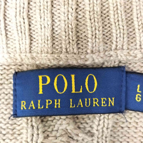 ポロラルフローレン POLO RALPH LAUREN ポニー刺繍 ハーフジップケーブルニット メンズ import:L