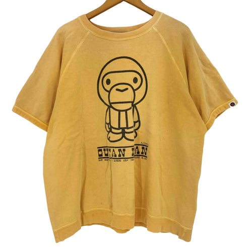 アベイシングエイプ A BATHING APE BABY MILO 00s NIGO期 A.S.N.K.A フロントプリント ラグラン 半袖スウェット メンズ JPN:XL