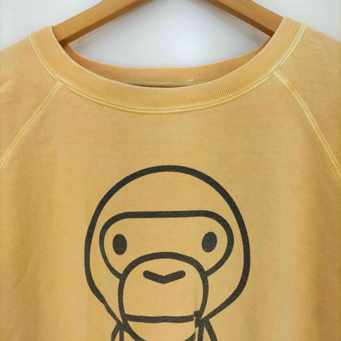 アベイシングエイプ A BATHING APE BABY MILO 00s NIGO期 A.S.N.K.A フロントプリント ラグラン 半袖スウェット メンズ JPN:XL