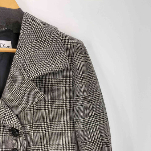 クリスチャンディオール Christian Dior OLD グレンチェック ロング チェスター コート レディース JPN:11号