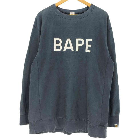 アベイシングエイプ A BATHING APE 90s 初期タグ NIGO期 BAPEプリント クルーネック スウェット メンズ JPN:XL