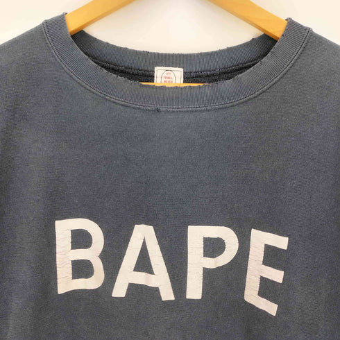 アベイシングエイプ A BATHING APE 90s 初期タグ NIGO期 BAPEプリント クルーネック スウェット メンズ JPN:XL