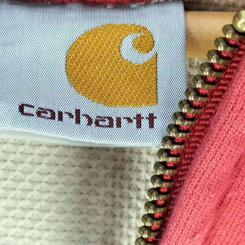 カーハート Carhartt 90S 裏地サーマル ロゴ刺繍 ダブルフェイス ジップアップパーカー メンズ