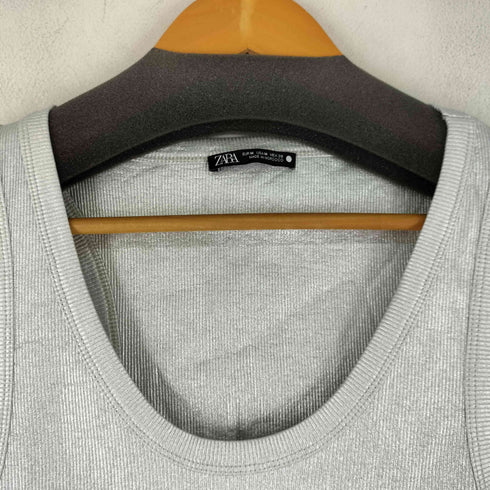 ザラ ZARA シルバー タンクトップ レディース import:M