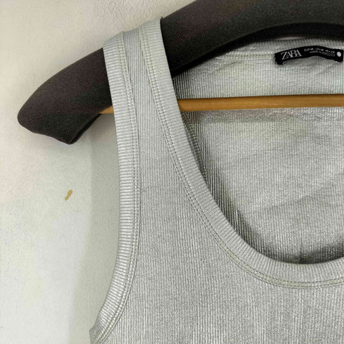 ザラ ZARA シルバー タンクトップ レディース import:M