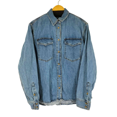 ザラ ZARA ダブルポケット デニムシャツ レディース import:M