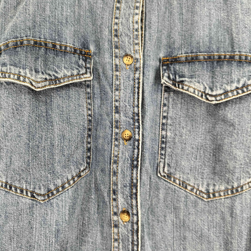 ザラ ZARA ダブルポケット デニムシャツ レディース import:M