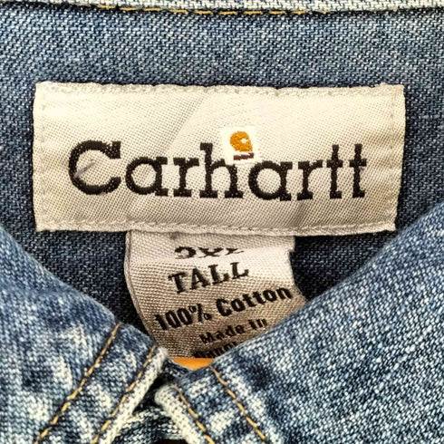 カーハート Carhartt 90-2000s L/S デニム ワークシャツ メンズ 3XL