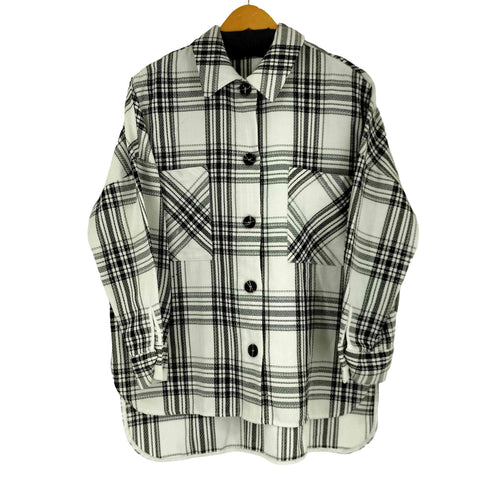 ザラ ZARA チェック柄 ダブルポケット シャツ レディース import:S