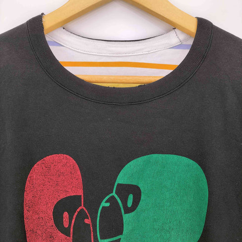 アベイシングエイプ A BATHING APE BABY MILO 90-00s NIGO期 リバーシブル ボーダー フロントプリント 長袖カットソー メンズ JPN:XL