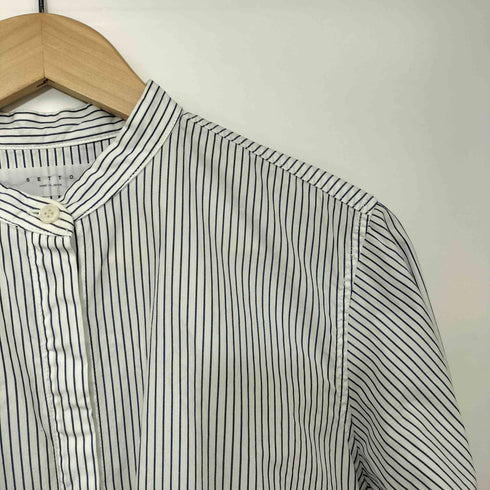 SETTO BASIC SHIRT ストライプ バンドカラー シャツ レディース JPN:M