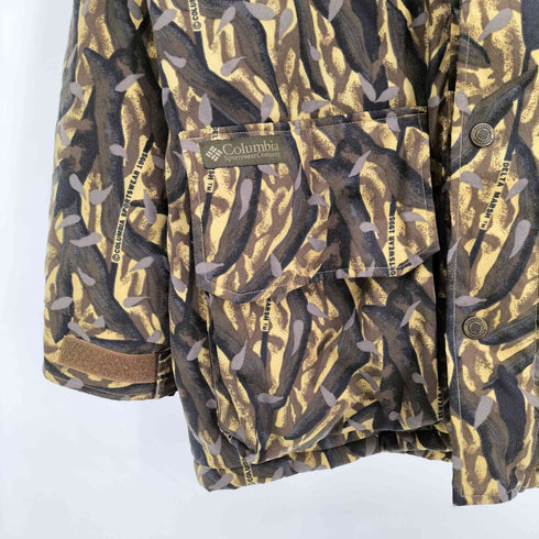 コロンビア Columbia ダックハンターカモ 比翼ジップ フーデット 中綿ハーフコート メンズ import:L