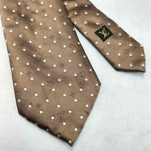 ルイヴィトン LOUIS VUITTON ドット モノグラム シルク ネクタイ メンズ