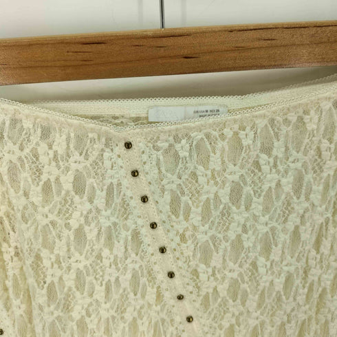 ザラ ZARA スタッズ レースミディスカート レディース JPN:M