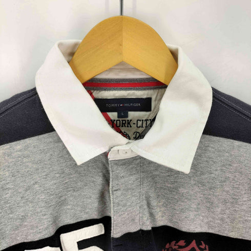 トミーヒルフィガー TOMMY HILFIGER GB ユニオンジャック ラガーシャツ メンズ import:L