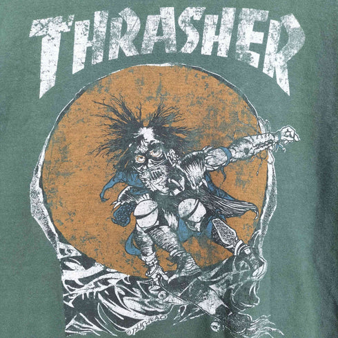 スラッシャー THRASHER フロントプリントクルーネックTシャツ メンズ XL