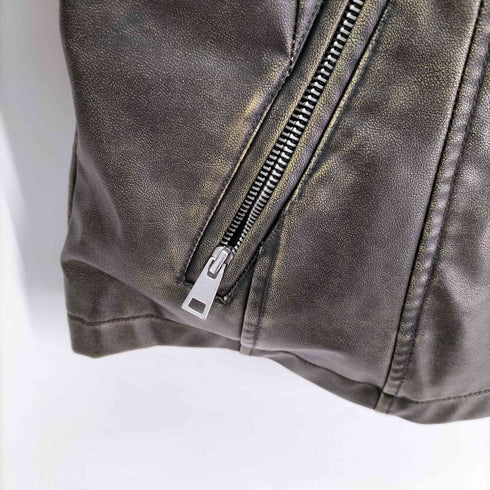 Sebby collection フェイクレザー ライダースジャケット レディース import:S