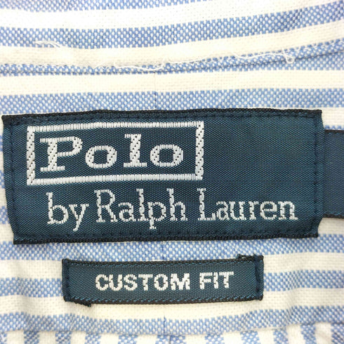ポロバイラルフローレン Polo by RALPH LAUREN 90-00s CUSTOM FIT ポニー刺繍 ストライプ ボタンダウン長袖シャツ メンズ import:XL