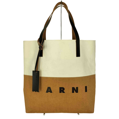 マルニ MARNI イタリア製 2022モデル レザータグ バイカラー ショッピングトートバッグ レディース UNI