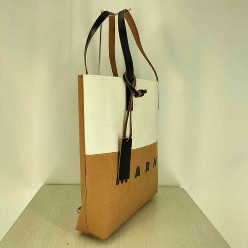 マルニ MARNI イタリア製 2022モデル レザータグ バイカラー ショッピングトートバッグ レディース UNI