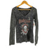 urban X USA製 スカル ラインストーンVネックカットソー レディース import:M
