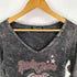urban X USA製 スカル ラインストーンVネックカットソー レディース import:M