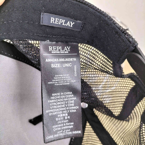 リプレイ REPLAY ロゴプレート メッシュキャップ メンズ FREE