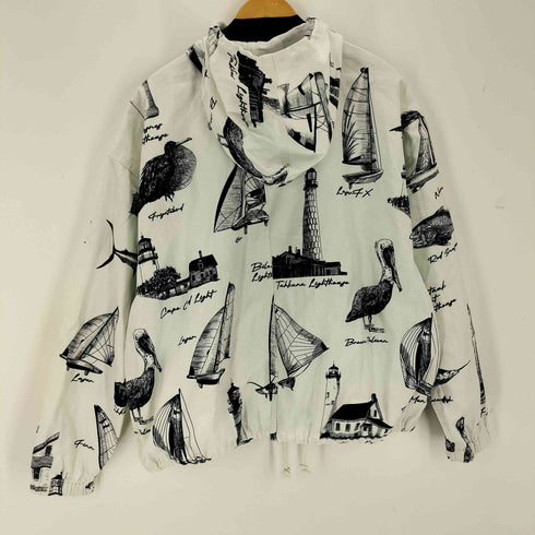 ノーティカ NAUTICA OCEAN総柄 ツイル ジップアップフードブルゾン メンズ JPN:XL