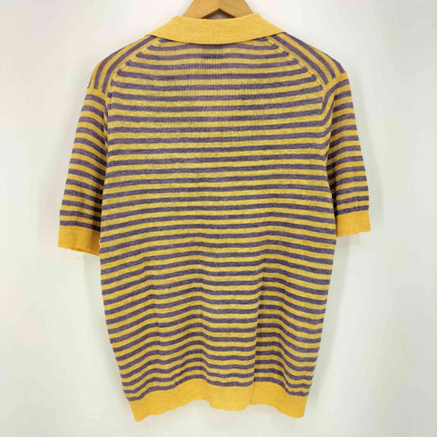 ポールスチュアート Paul Stuart ボーダー リネン100 スキッパー S/S ポロシャツ メンズ import:M