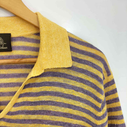ポールスチュアート Paul Stuart ボーダー リネン100 スキッパー S/S ポロシャツ メンズ import:M