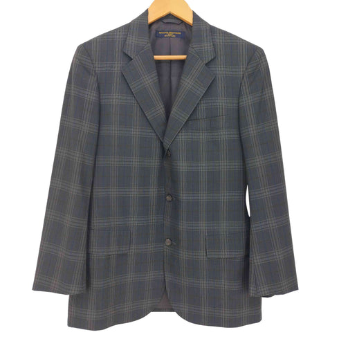 ブルックスブラザーズ 346 BROOKS BROTHERS タータンチェック ウール 背抜き パワーショルダー 3B テーラードジャケット メンズ 4