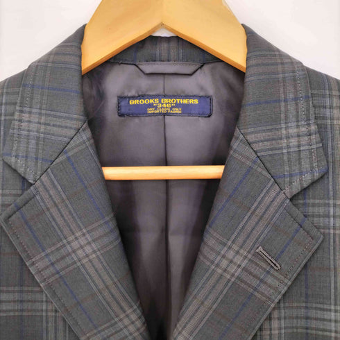 ブルックスブラザーズ 346 BROOKS BROTHERS タータンチェック ウール 背抜き パワーショルダー 3B テーラードジャケット メンズ 4