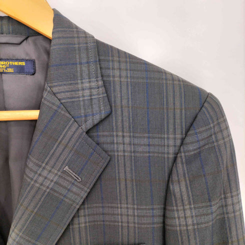 ブルックスブラザーズ 346 BROOKS BROTHERS タータンチェック ウール 背抜き パワーショルダー 3B テーラードジャケット メンズ 4