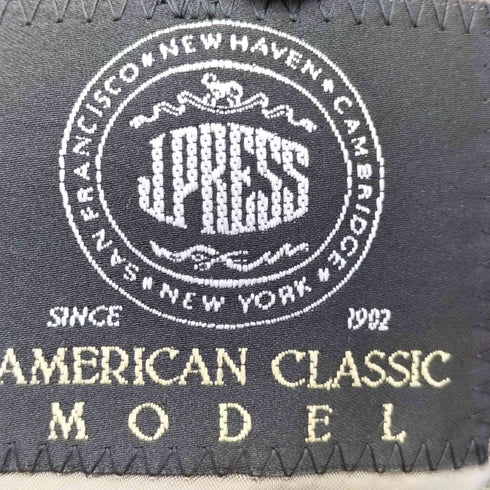 ジェイプレス J.PRESS グレンチェック ウールギャバ 背抜き パワーショルダー 3B テーラードジャケット 2タック スラックス セットアップ メンズ A5